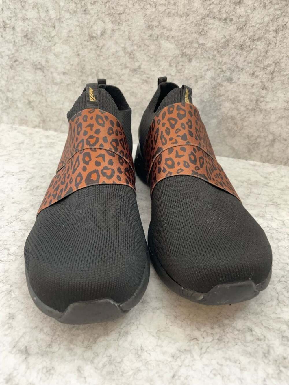 Avia Women's Memory Foam Slip-On Walking Shoes with Cheetah Print Elastic Strap - Picture 2 of 10